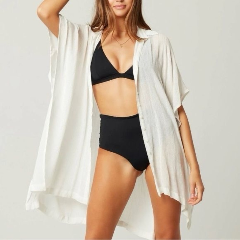 L*Space Black Bikini with Cream Cover-Up
